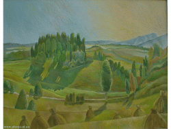 Sfarsitul lunii august. The end of the August (oil on panel, 79x62 cm.)
