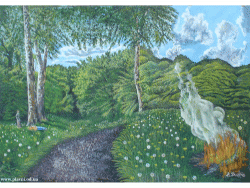 Padure. The forest (tempera, 39x30 cm.)