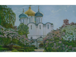 O biserica din Rusia. The Russian church (oil on canvas, 66x41 cm.)